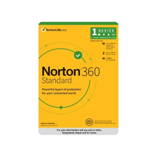 Norton 360 Standard 01 User 01 Year Subscription