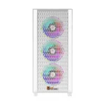 PC Power Flow White Light Mesh Mid Tower Gaming Casing